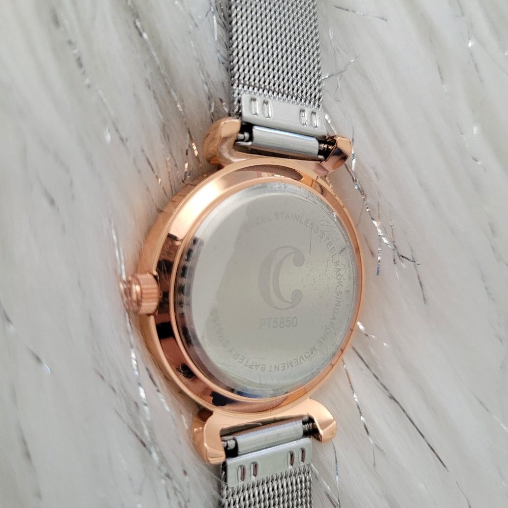 Two-Tone Mesh Metal Watch - Picture 4 of 7